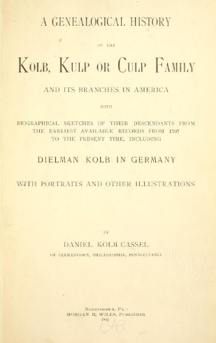 Cassell's History of Kolb/Culp